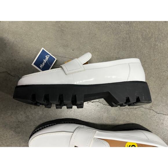 New Tory Burch White Everly Leather  Chunky Loafer Shoes Size 9 NEW - Picture 2 of 3